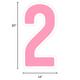 Pink Number (2) Corrugated Plastic Yard Sign, 30in